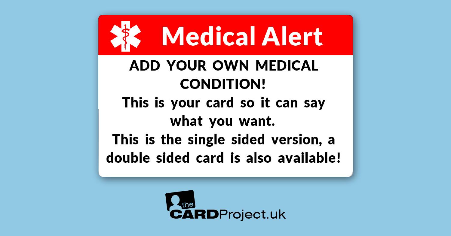 Create Your Own Single Sided Medical Card!
